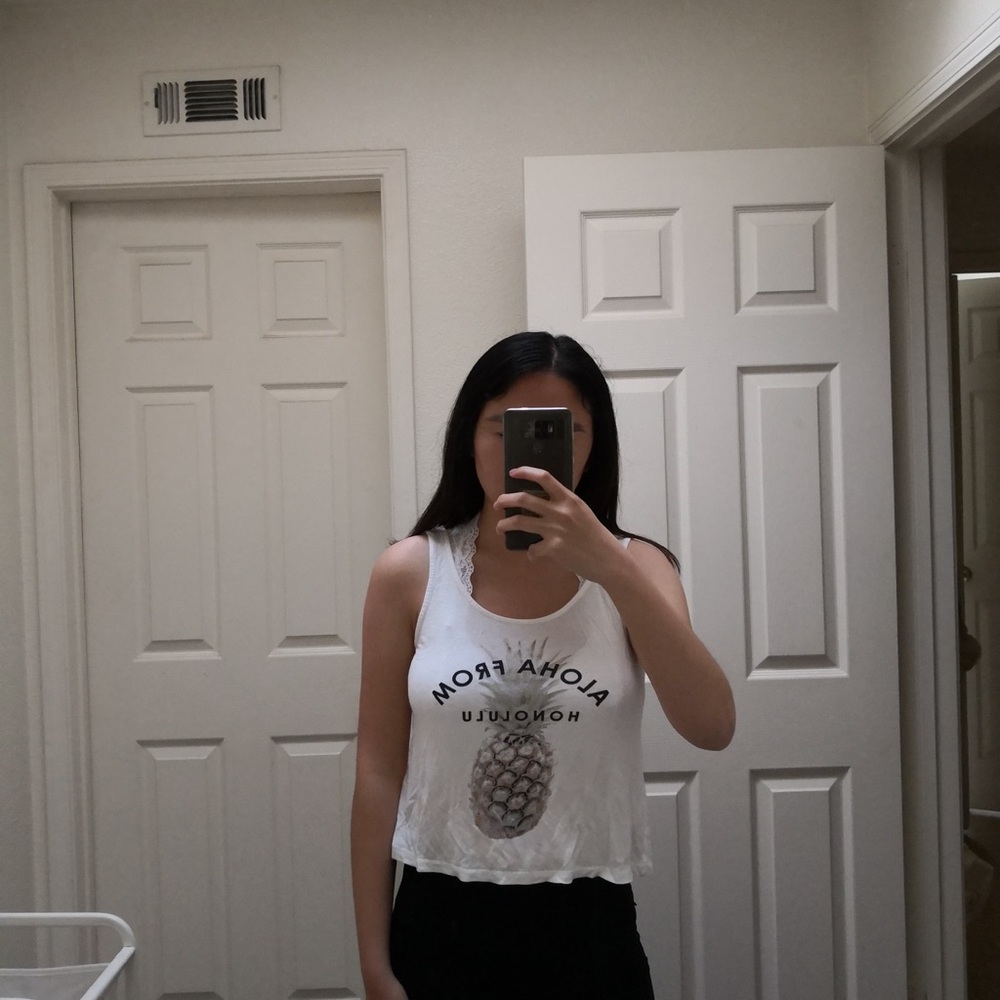 white tank top